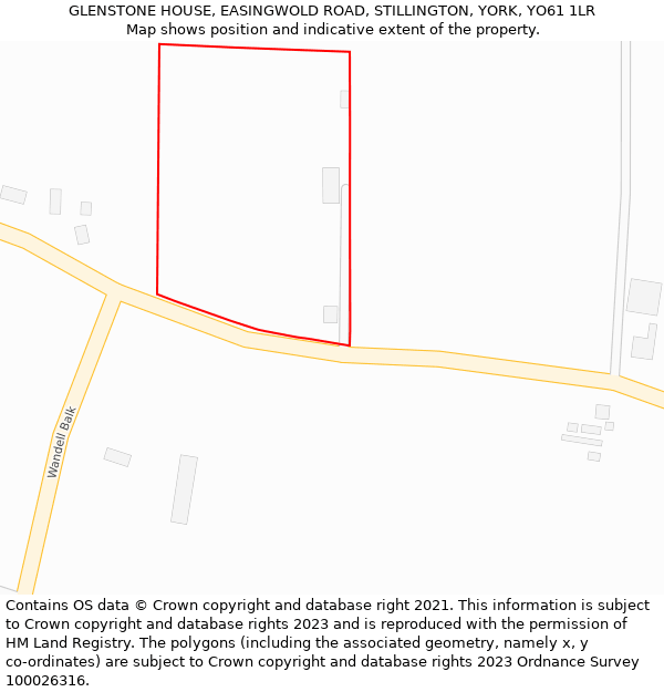 GLENSTONE HOUSE, EASINGWOLD ROAD, STILLINGTON, YORK, YO61 1LR: Location map and indicative extent of plot