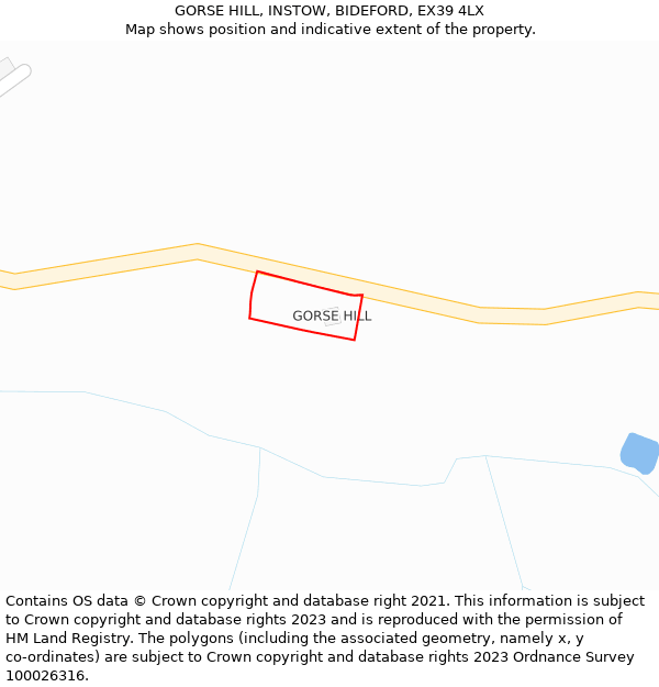 GORSE HILL, INSTOW, BIDEFORD, EX39 4LX: Location map and indicative extent of plot