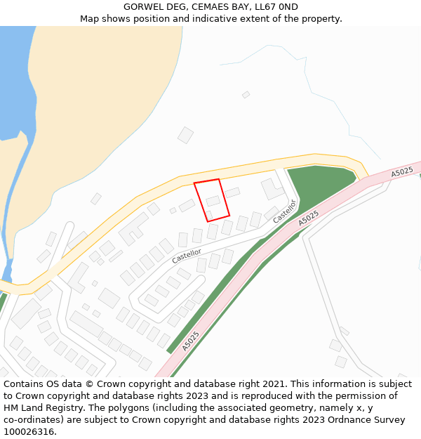 GORWEL DEG, CEMAES BAY, LL67 0ND: Location map and indicative extent of plot