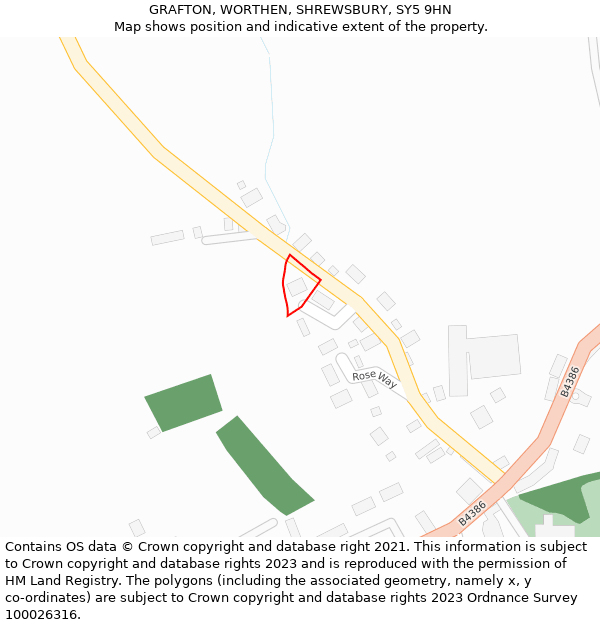 GRAFTON, WORTHEN, SHREWSBURY, SY5 9HN: Location map and indicative extent of plot