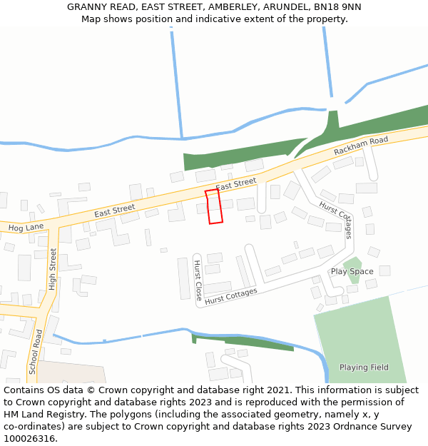 GRANNY READ, EAST STREET, AMBERLEY, ARUNDEL, BN18 9NN: Location map and indicative extent of plot