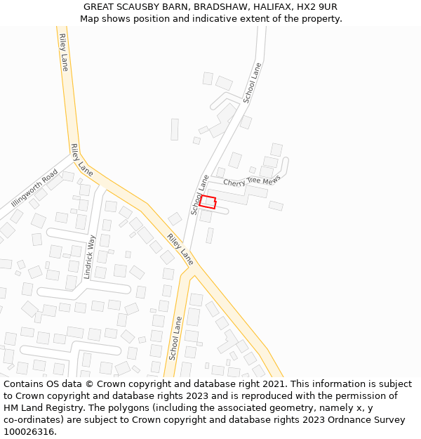 GREAT SCAUSBY BARN, BRADSHAW, HALIFAX, HX2 9UR: Location map and indicative extent of plot