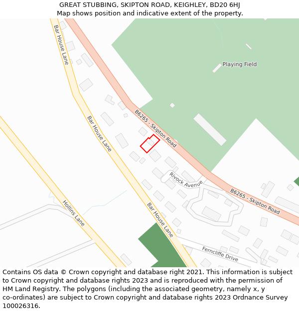 GREAT STUBBING, SKIPTON ROAD, KEIGHLEY, BD20 6HJ: Location map and indicative extent of plot