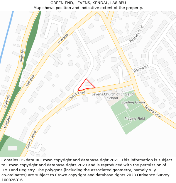 GREEN END, LEVENS, KENDAL, LA8 8PU: Location map and indicative extent of plot