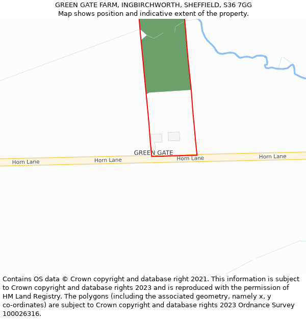 GREEN GATE FARM, INGBIRCHWORTH, SHEFFIELD, S36 7GG: Location map and indicative extent of plot