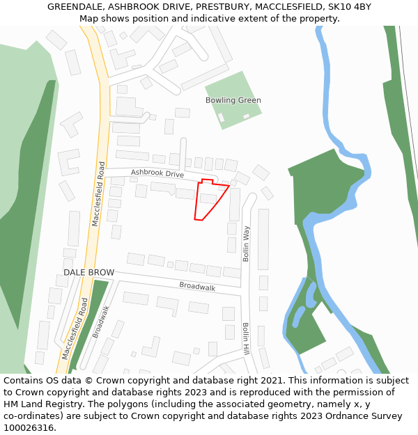GREENDALE, ASHBROOK DRIVE, PRESTBURY, MACCLESFIELD, SK10 4BY: Location map and indicative extent of plot