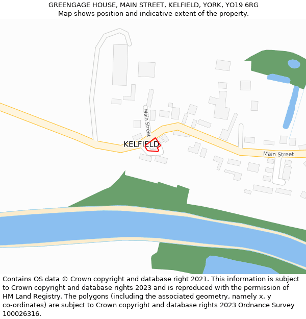 GREENGAGE HOUSE, MAIN STREET, KELFIELD, YORK, YO19 6RG: Location map and indicative extent of plot