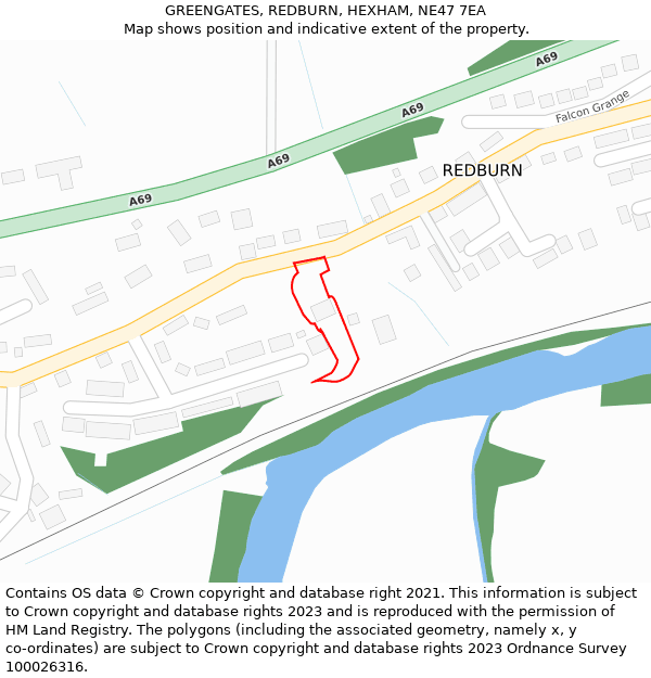 GREENGATES, REDBURN, HEXHAM, NE47 7EA: Location map and indicative extent of plot