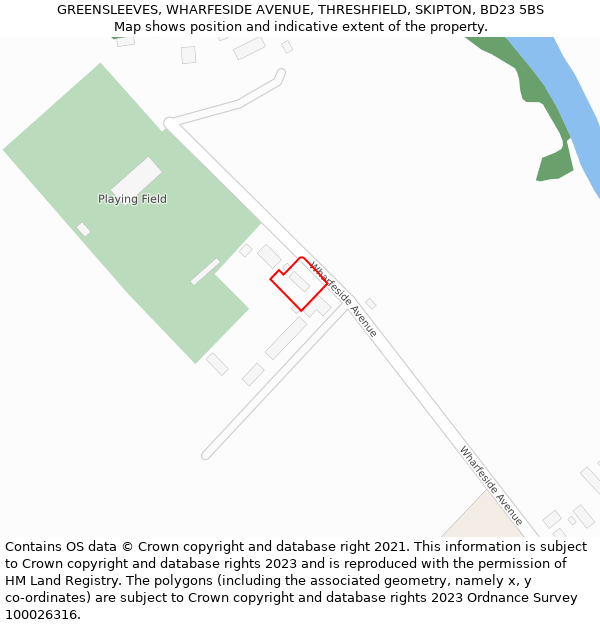 GREENSLEEVES, WHARFESIDE AVENUE, THRESHFIELD, SKIPTON, BD23 5BS: Location map and indicative extent of plot