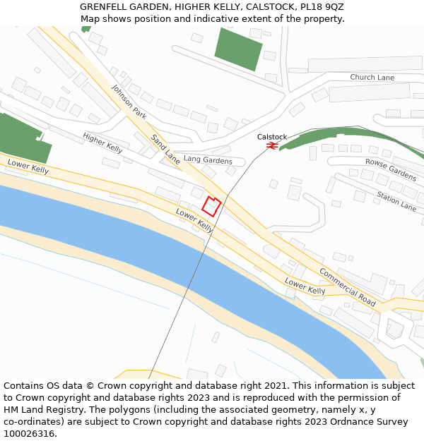 GRENFELL GARDEN, HIGHER KELLY, CALSTOCK, PL18 9QZ: Location map and indicative extent of plot