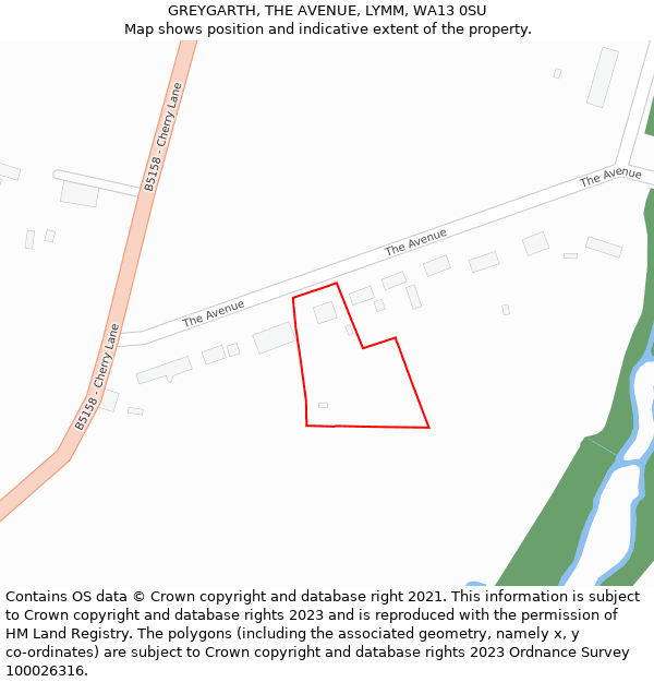 GREYGARTH, THE AVENUE, LYMM, WA13 0SU: Location map and indicative extent of plot