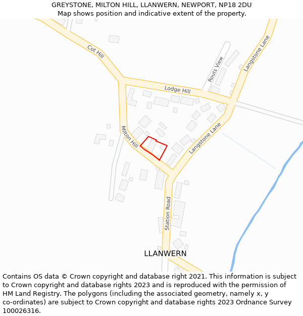 GREYSTONE, MILTON HILL, LLANWERN, NEWPORT, NP18 2DU: Location map and indicative extent of plot