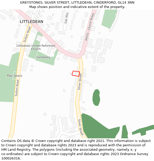 GREYSTONES, SILVER STREET, LITTLEDEAN, CINDERFORD, GL14 3NN: Location map and indicative extent of plot