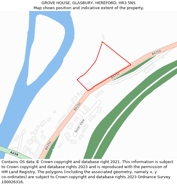 GROVE HOUSE, GLASBURY, HEREFORD, HR3 5NS: Location map and indicative extent of plot