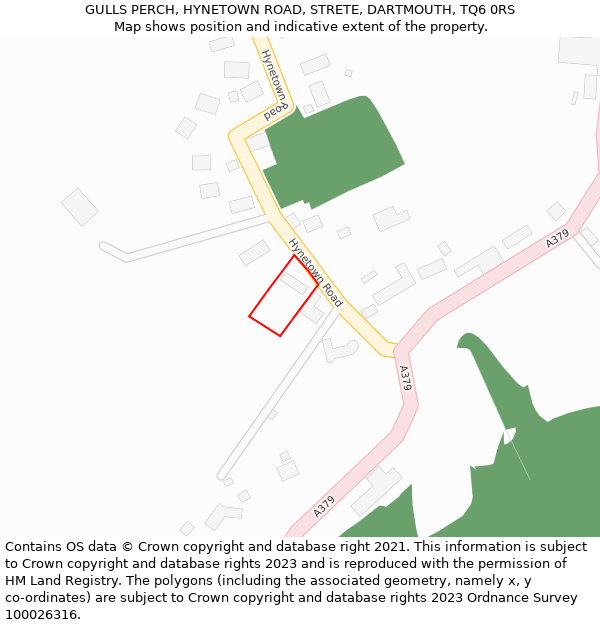 GULLS PERCH, HYNETOWN ROAD, STRETE, DARTMOUTH, TQ6 0RS: Location map and indicative extent of plot