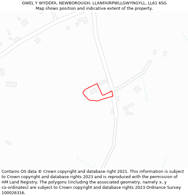 GWEL Y WYDDFA, NEWBOROUGH, LLANFAIRPWLLGWYNGYLL, LL61 6SG: Location map and indicative extent of plot