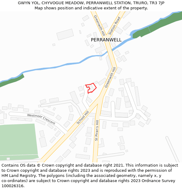 GWYN YOL, CHYVOGUE MEADOW, PERRANWELL STATION, TRURO, TR3 7JP: Location map and indicative extent of plot