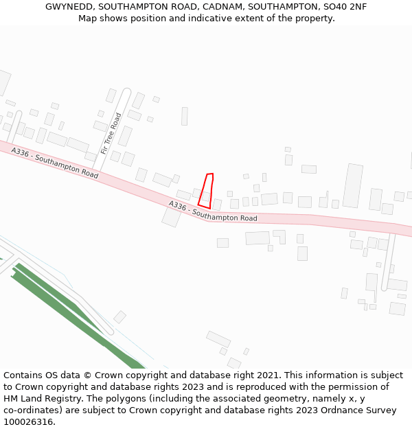 GWYNEDD, SOUTHAMPTON ROAD, CADNAM, SOUTHAMPTON, SO40 2NF: Location map and indicative extent of plot