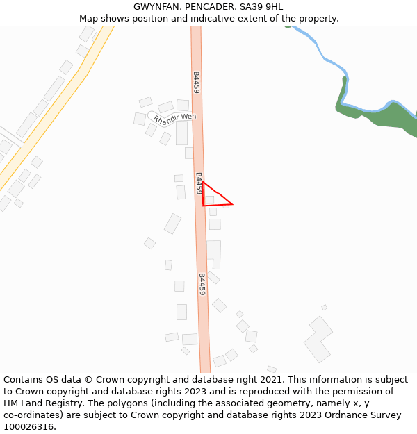 GWYNFAN, PENCADER, SA39 9HL: Location map and indicative extent of plot