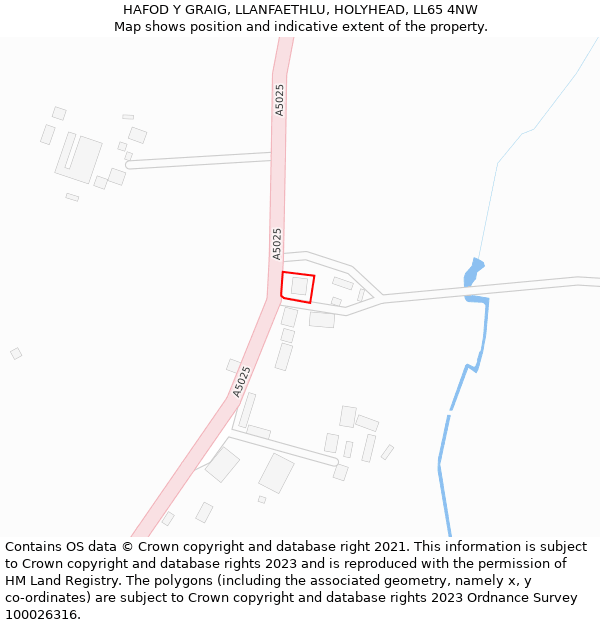 HAFOD Y GRAIG, LLANFAETHLU, HOLYHEAD, LL65 4NW: Location map and indicative extent of plot