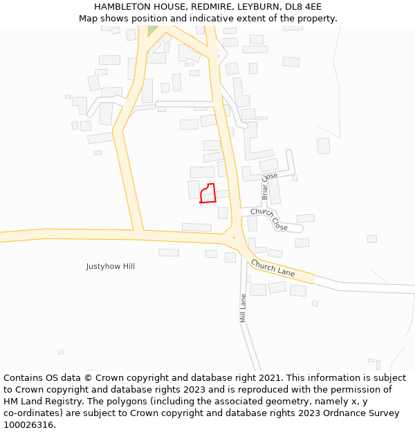 HAMBLETON HOUSE, REDMIRE, LEYBURN, DL8 4EE: Location map and indicative extent of plot