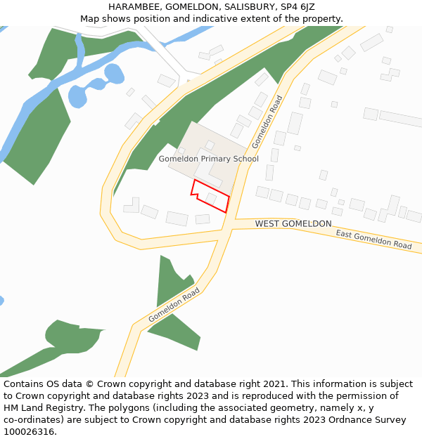 HARAMBEE, GOMELDON, SALISBURY, SP4 6JZ: Location map and indicative extent of plot