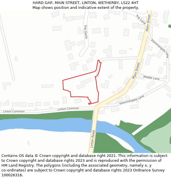 HARD GAP, MAIN STREET, LINTON, WETHERBY, LS22 4HT: Location map and indicative extent of plot