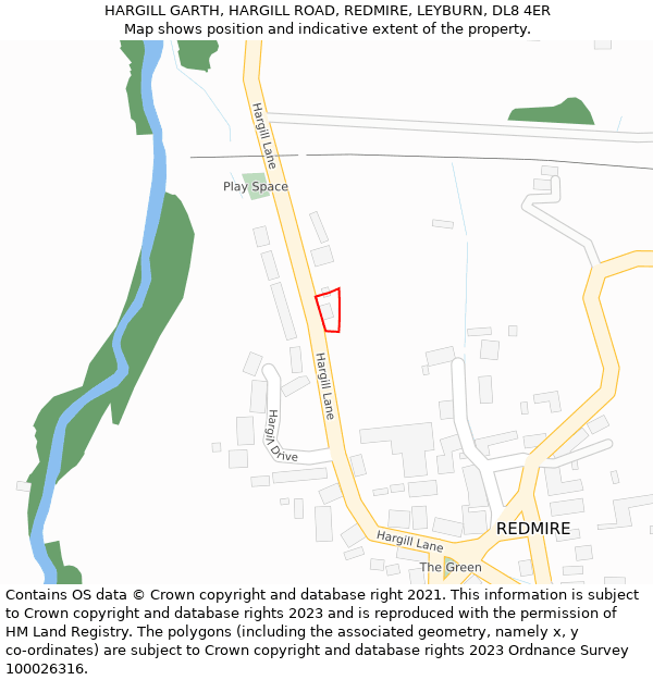 HARGILL GARTH, HARGILL ROAD, REDMIRE, LEYBURN, DL8 4ER: Location map and indicative extent of plot