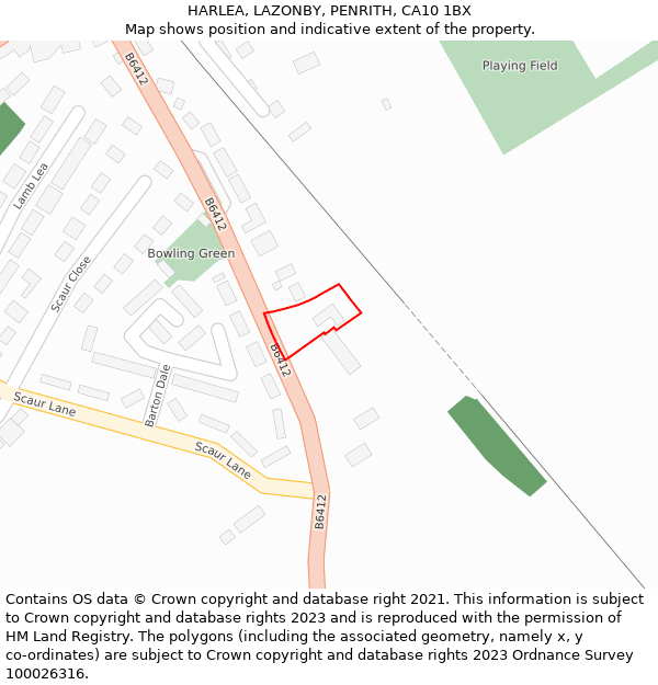 HARLEA, LAZONBY, PENRITH, CA10 1BX: Location map and indicative extent of plot