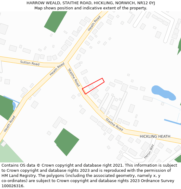 HARROW WEALD, STAITHE ROAD, HICKLING, NORWICH, NR12 0YJ: Location map and indicative extent of plot