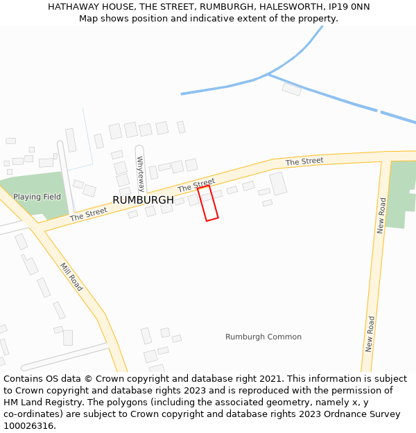 HATHAWAY HOUSE, THE STREET, RUMBURGH, HALESWORTH, IP19 0NN: Location map and indicative extent of plot