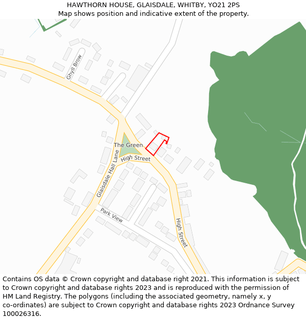 HAWTHORN HOUSE, GLAISDALE, WHITBY, YO21 2PS: Location map and indicative extent of plot