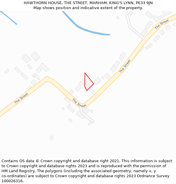 HAWTHORN HOUSE, THE STREET, MARHAM, KING'S LYNN, PE33 9JN: Location map and indicative extent of plot