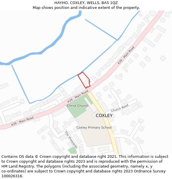 HAYHO, COXLEY, WELLS, BA5 1QZ: Location map and indicative extent of plot