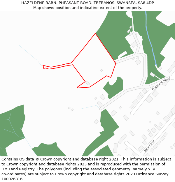 HAZELDENE BARN, PHEASANT ROAD, TREBANOS, SWANSEA, SA8 4DP: Location map and indicative extent of plot