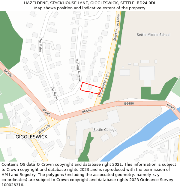 HAZELDENE, STACKHOUSE LANE, GIGGLESWICK, SETTLE, BD24 0DL: Location map and indicative extent of plot