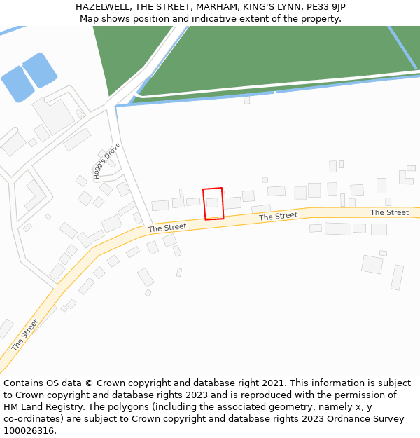 HAZELWELL, THE STREET, MARHAM, KING'S LYNN, PE33 9JP: Location map and indicative extent of plot