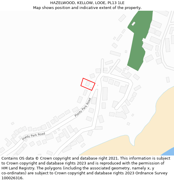 HAZELWOOD, KELLOW, LOOE, PL13 1LE: Location map and indicative extent of plot