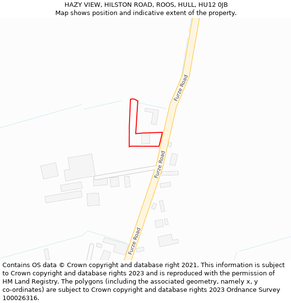 HAZY VIEW, HILSTON ROAD, ROOS, HULL, HU12 0JB: Location map and indicative extent of plot