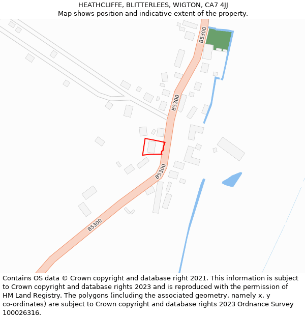 HEATHCLIFFE, BLITTERLEES, WIGTON, CA7 4JJ: Location map and indicative extent of plot