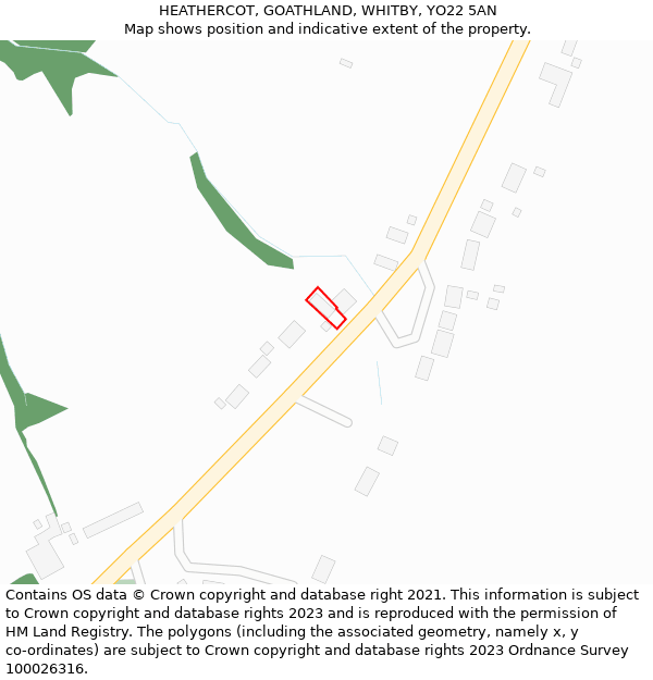 HEATHERCOT, GOATHLAND, WHITBY, YO22 5AN: Location map and indicative extent of plot