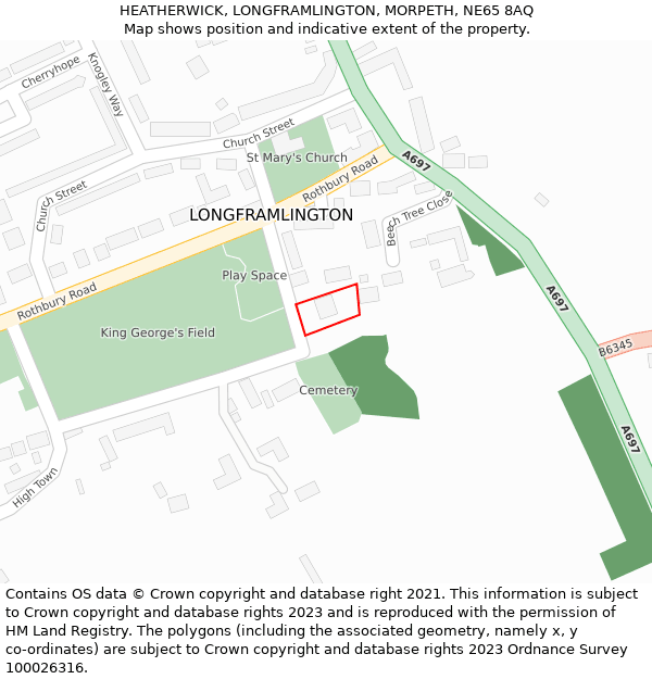 HEATHERWICK, LONGFRAMLINGTON, MORPETH, NE65 8AQ: Location map and indicative extent of plot