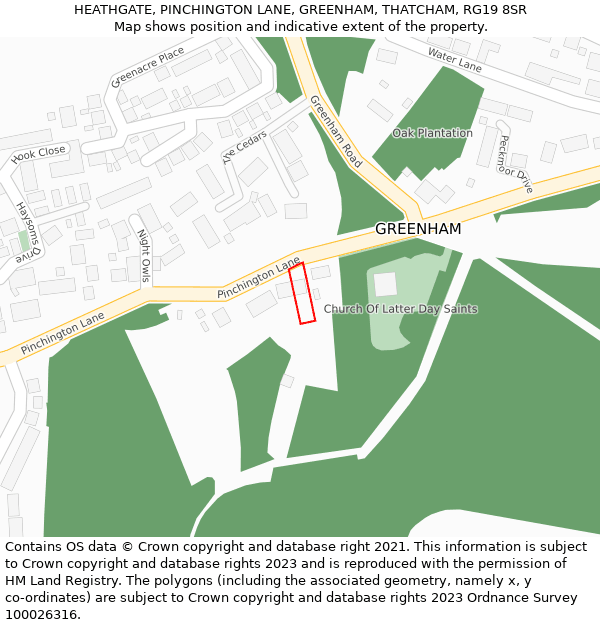 HEATHGATE, PINCHINGTON LANE, GREENHAM, THATCHAM, RG19 8SR: Location map and indicative extent of plot