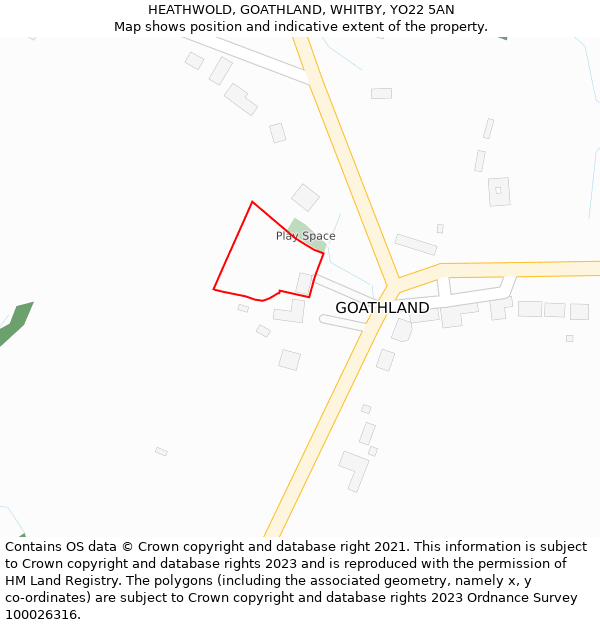 HEATHWOLD, GOATHLAND, WHITBY, YO22 5AN: Location map and indicative extent of plot