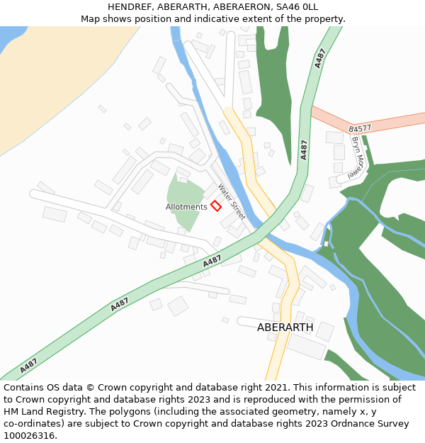 HENDREF, ABERARTH, ABERAERON, SA46 0LL: Location map and indicative extent of plot