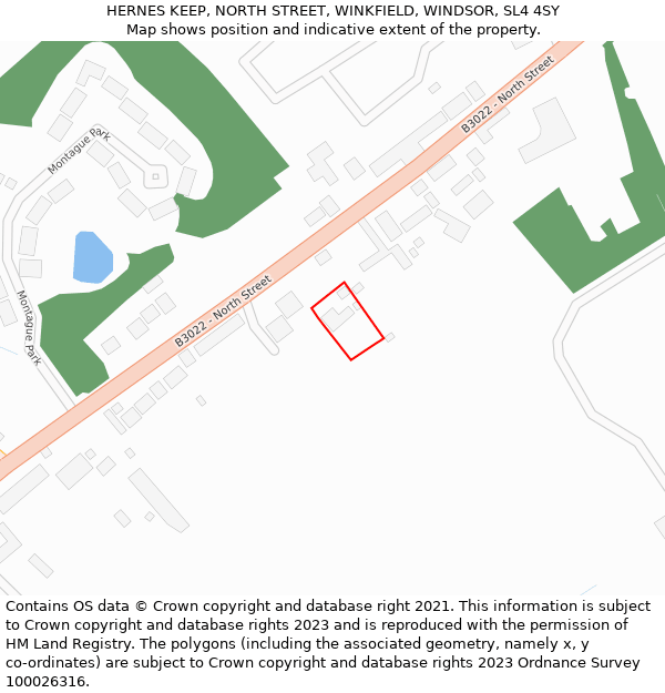 HERNES KEEP, NORTH STREET, WINKFIELD, WINDSOR, SL4 4SY: Location map and indicative extent of plot