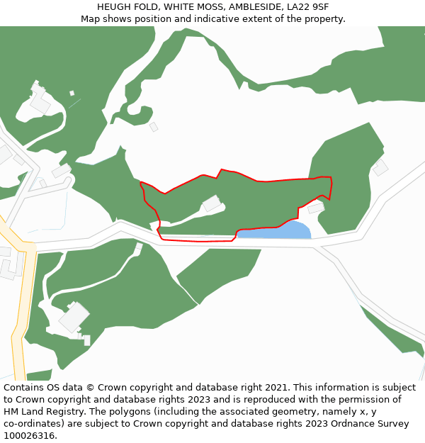 HEUGH FOLD, WHITE MOSS, AMBLESIDE, LA22 9SF: Location map and indicative extent of plot