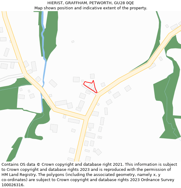 HIERIST, GRAFFHAM, PETWORTH, GU28 0QE: Location map and indicative extent of plot