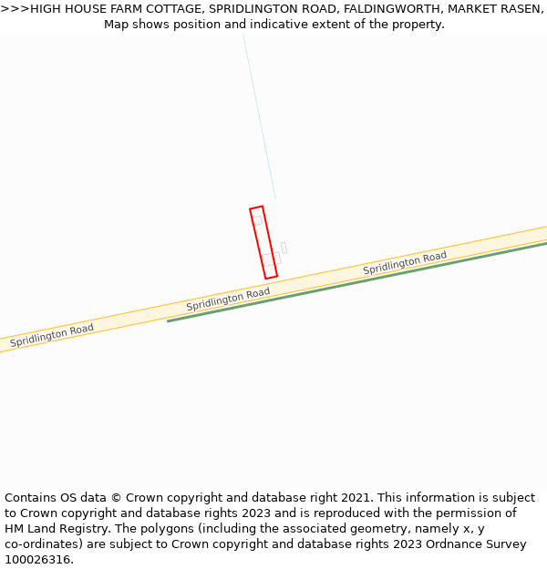 HIGH HOUSE FARM COTTAGE, SPRIDLINGTON ROAD, FALDINGWORTH, MARKET RASEN, LN8 3SQ: Location map and indicative extent of plot