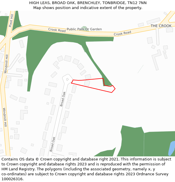 HIGH LEAS, BROAD OAK, BRENCHLEY, TONBRIDGE, TN12 7NN: Location map and indicative extent of plot